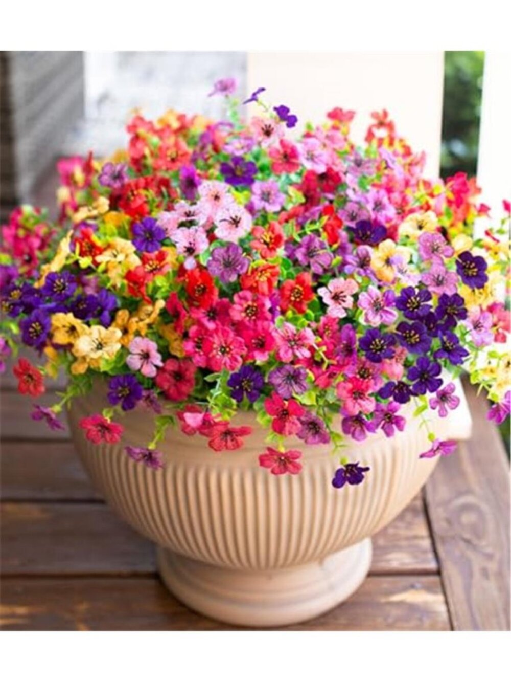 Artificial Daisy Eucalyptus Fake Flowers Outdoor Indoor Porch Patio 12 Bundles